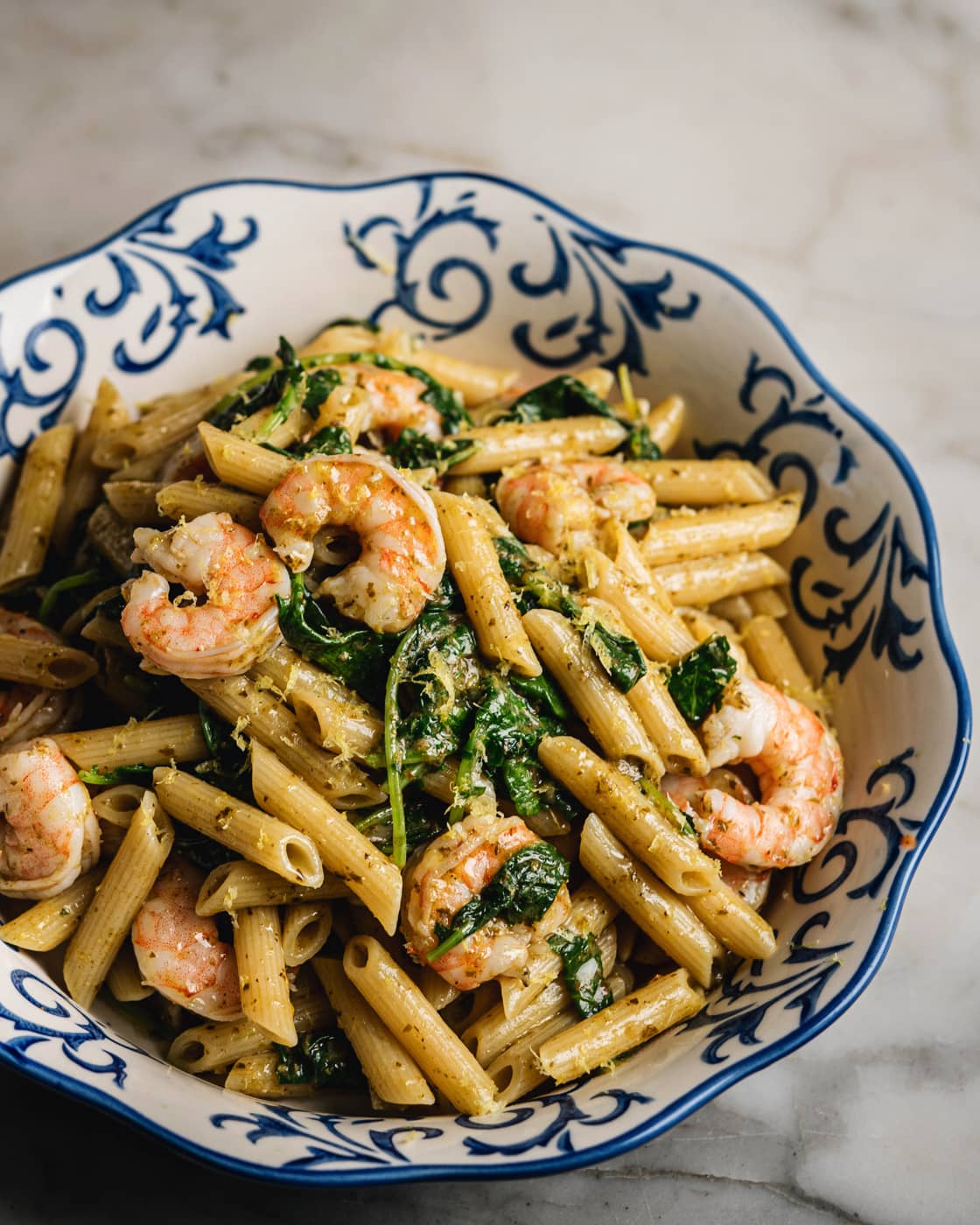 Pennés aux crevettes