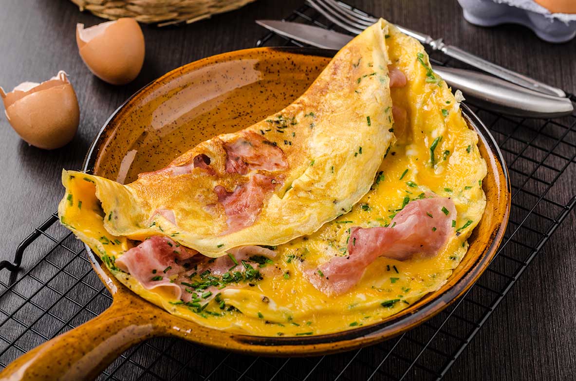 Omelette au jambon